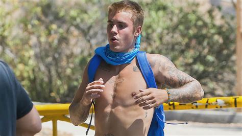 Justin Bieber Goes For A Shirtless Jog While Sofia Richie Spends