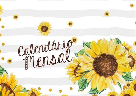 Planner Para Professor Tema Girassol Capa Calendario Mensal Fazendo A