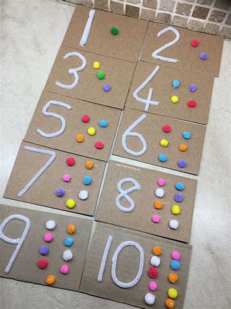 Touch And Feel Counting Cards Math Activities Preschool Preschool