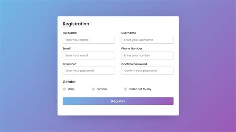 Responsive Registration Form In HTML CSS