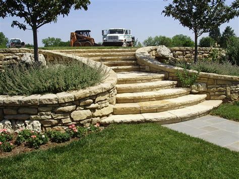 Mortared Cut Limestone Steps Traditional Landscape Other By