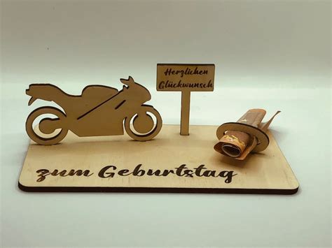 Geldgeschenk Motorrad Zum Geburtstag Geschenke Aus Holz Etsyde