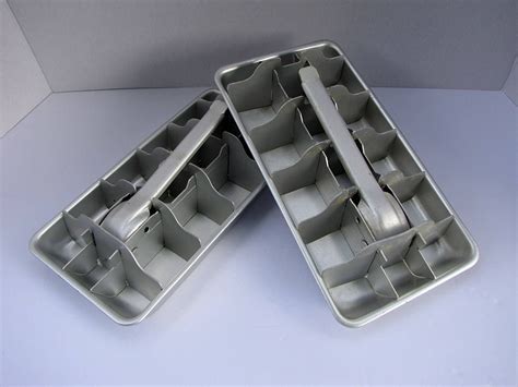 Vintage Ice Cube Trays Set2 Silver Aluminum Retro Kitchen Etsy