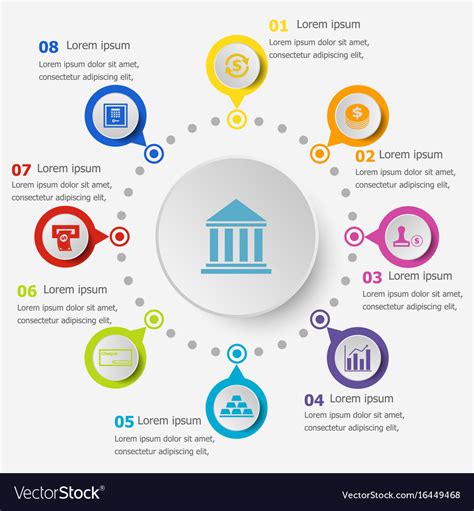 Infographic Template With Banking Icons Royalty Free Vector