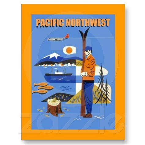 Gr8 Vintage Pacific Northwest Travel Ad ~ Postcard