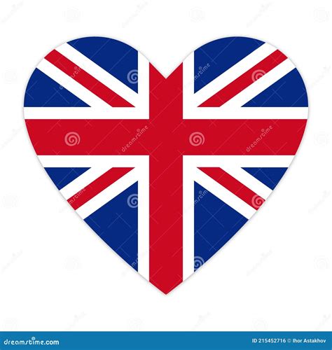 Flag Of Great Britain In Heart Love London Flag Of England In The