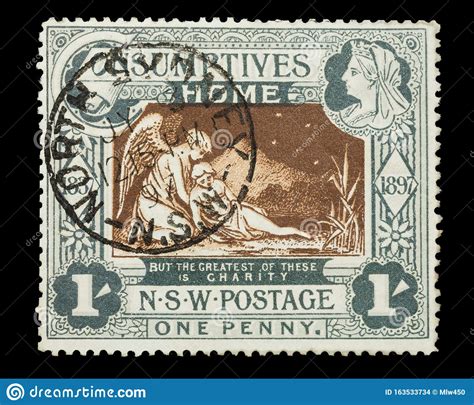 A Large 1897 Charity Postage Stamp From New South Wales Australia