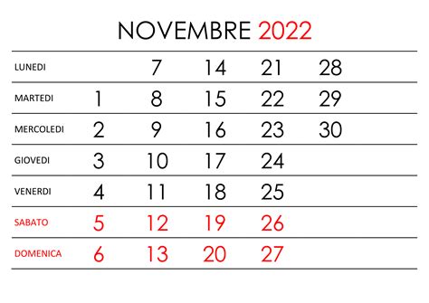 Calendario Novembre 2022 Calendariosu