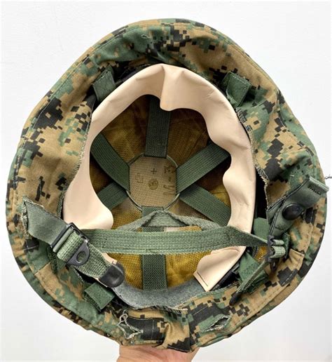 Genuine Usgi Usmc Pasgt Combat Helmet With Woodland Marpat Cover Medium