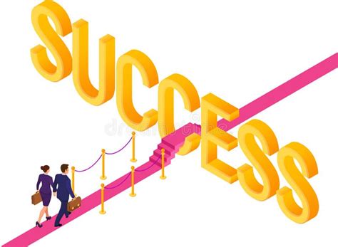 Road To Success Business Strategy Businessman And Businesswoman With