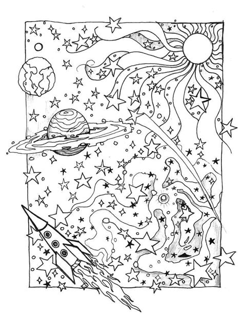 Trippy Galaxy Space Coloring Pages Kidsworksheetfun