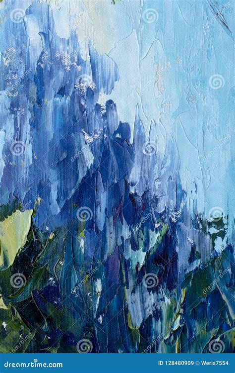 Tema Abstrato Azul Belas Artes Modernas Do Impasto Do Impressionismo