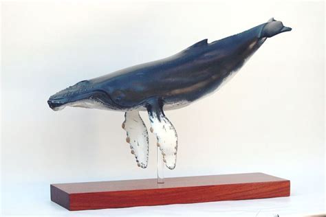 Humpback Whale Carving Carved From Basswood Acrylic Rod And Padouk