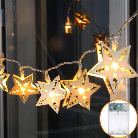 25m Wooden Star 20led String Lights Fairy String Lamp For Indoor