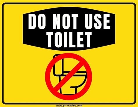 Do Not Use Toilet Sign