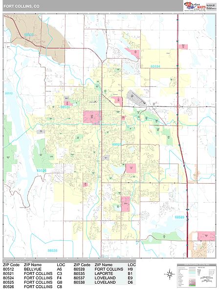Ft Collins Co Zip Code Map United States Map