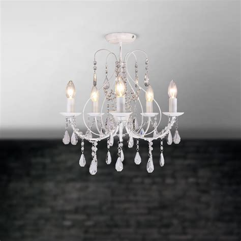 Luxury Chrome Or White And Crystal 5 Light Ceiling Chandelier Lounge Bhs