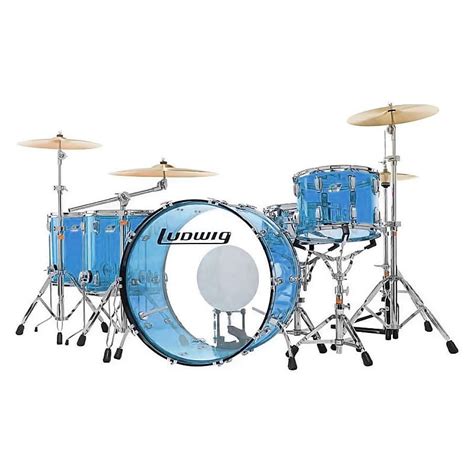 Ludwig Vistalite 5pc Zep Drum Set Blue Reverb