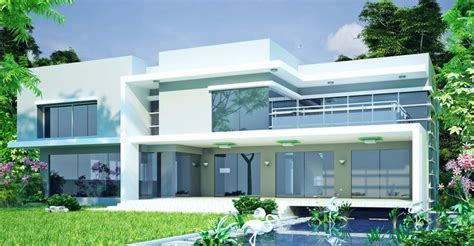 This Is A 3d Rendering Of A Modern House In The Garden With Flowers And