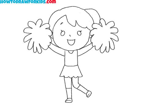 How To Draw A Cheerleader Really Easy Drawing Tutorial Guided Drawing
