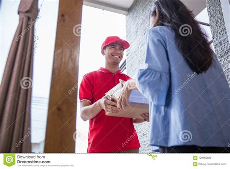 Delivery Man Delivering Box Stock Image Image Of Parcel Container