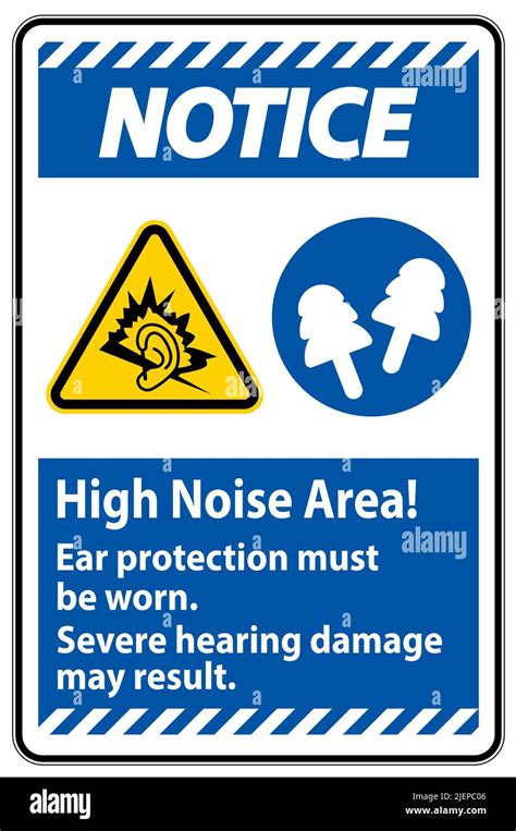 Warning Sign High Noise Area Ear Protection Must Be Worn Severe
