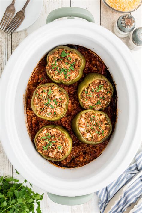 Slow Cooker Stuffed Peppers The Magical Slow Cooker