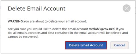 Deleting A Cox Email Address