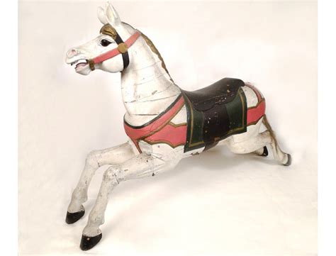 Carousel Horse Carved Wooden Polychrome 19th Century