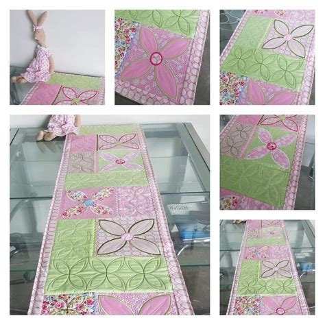 Daisy Table Runner 5x7 6x10 7x12 Machine Embroidery Designs Quilted