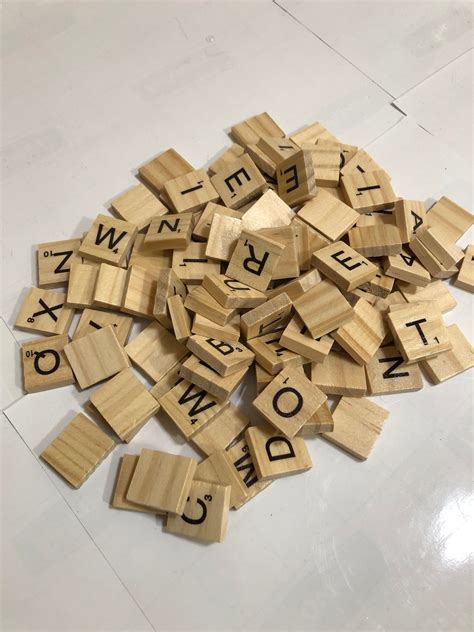 Wood Scrabble Tile Set 100 Tiles Etsy Canada