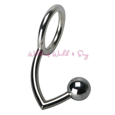 stainless steel anal plug toys anal hook penis cock ring metal ball butt plug anus insert
