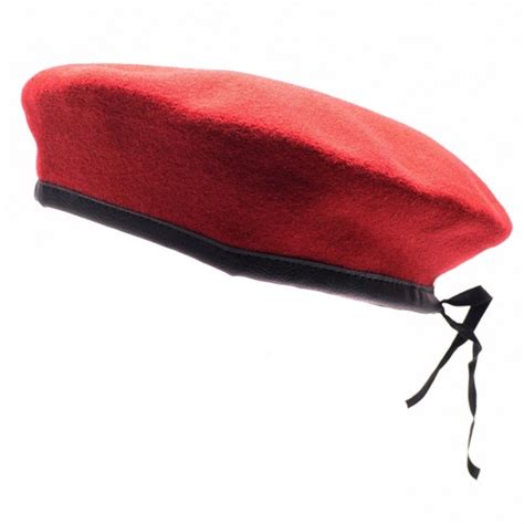 Genuine German Army Coral Red Beret Military Hat Comm Gem