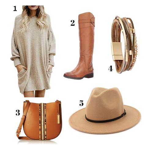 beige and brown autumn outfit beige sweater brown boots brown bag