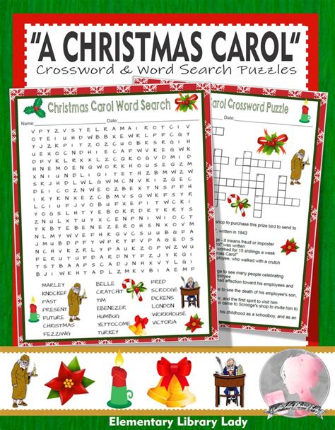 A Christmas Carol Activities Charles Dickens Crossword Puzzle Word