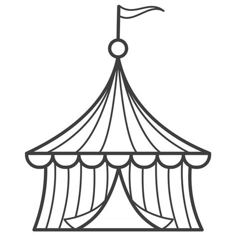 icono de línea de carpa de circo esquema de pictograma de vector