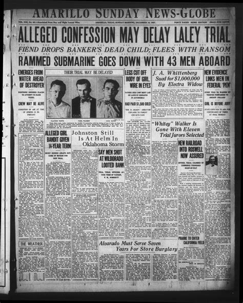 Amarillo Sunday News Globe Amarillo Tex Vol 19 No 44 Ed 1 Sunday December 18 1927