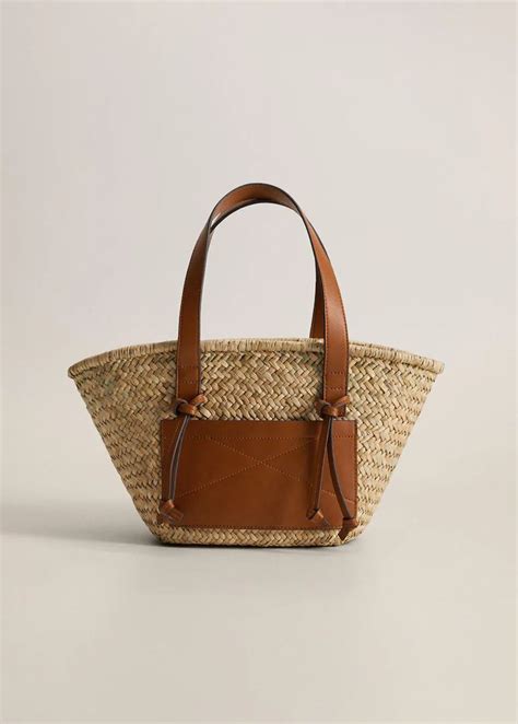 Double Strap Basket Women Mango Usa In 2020 Straw Bag Strap