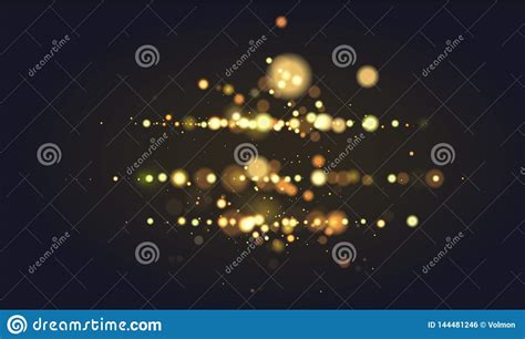 Golden Bokeh Sparkle Glitter Lights Background Abstract Defocused