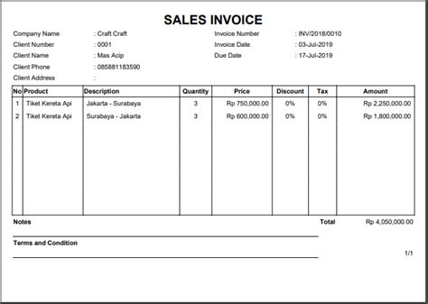 Contoh Invoice Tagihan Faktur Penjualan Pembelian Template Excel Blog Civitas Uns