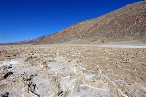 Salt Flats At Badwater Basin Death Valley National Park Usa Stock