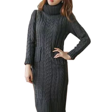 Long Sweater Dresses For Women New Autumn Winter Design Size High