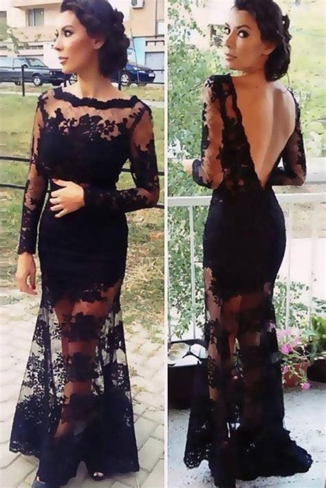 Newest Sheath Black Lace Prom Dress Evening Dress Ed4 Simibridaldresses