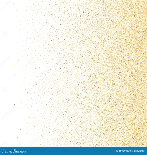 Gold Sparkles Glitter Dust Metallic Confetti On White Vector Background