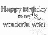 Birthday Wife Happy Coloring sketch template