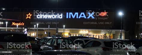 Imax Cineworld Cinema Shop Front Sign Logo At Night Stock Photo