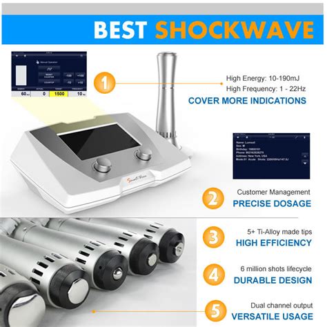 Lswt Electromagnetic Extracorporeal Shock Wave Therapy Machine 10mj 190mj