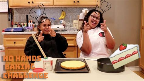 BAKING A CAKE WITH NO HANDS CHALLENGE YouTube