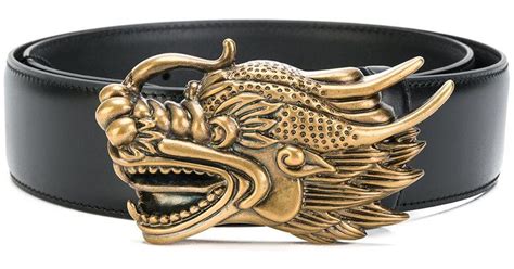 Gucci Dragon Buckle Belt In Black For Men Lyst