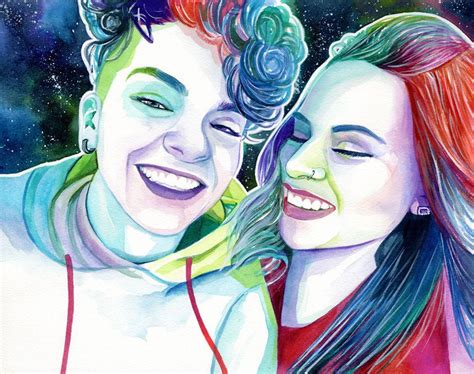 personalized lesbian girlfriend t lesbian wedding t for etsy custom watercolor